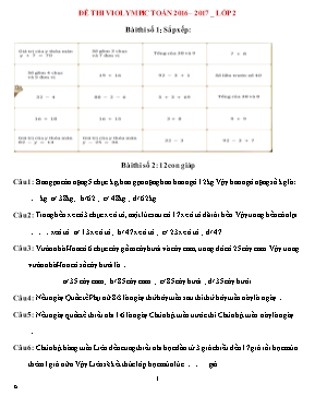 Đề thi Violympic môn Toán lớp 2 vòng 13 - Năm học 2015-2016